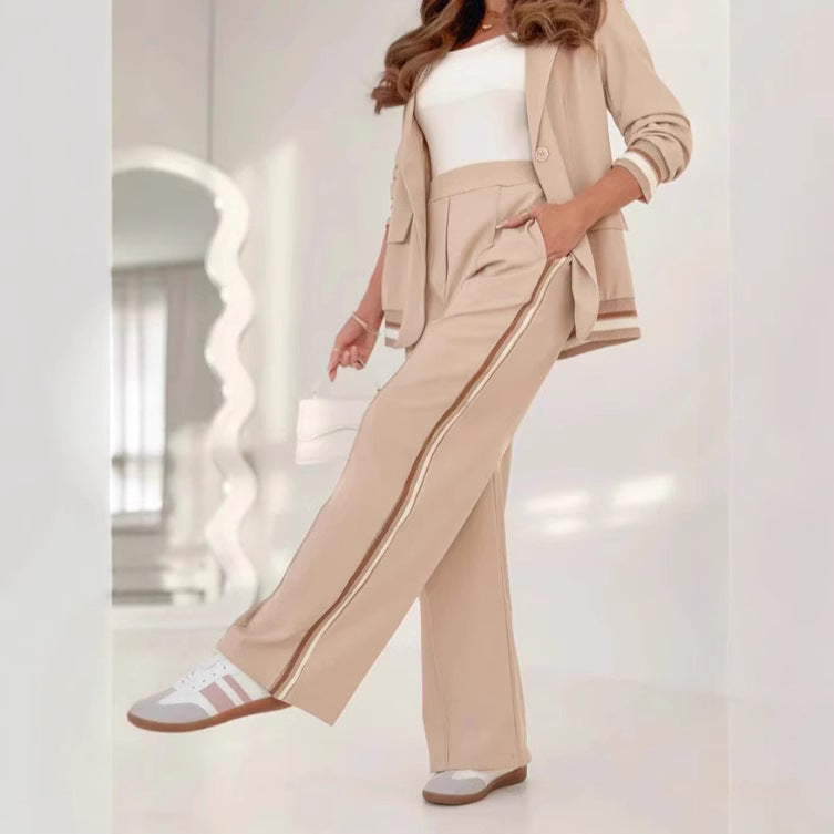 Woman in a two-piece pant suit