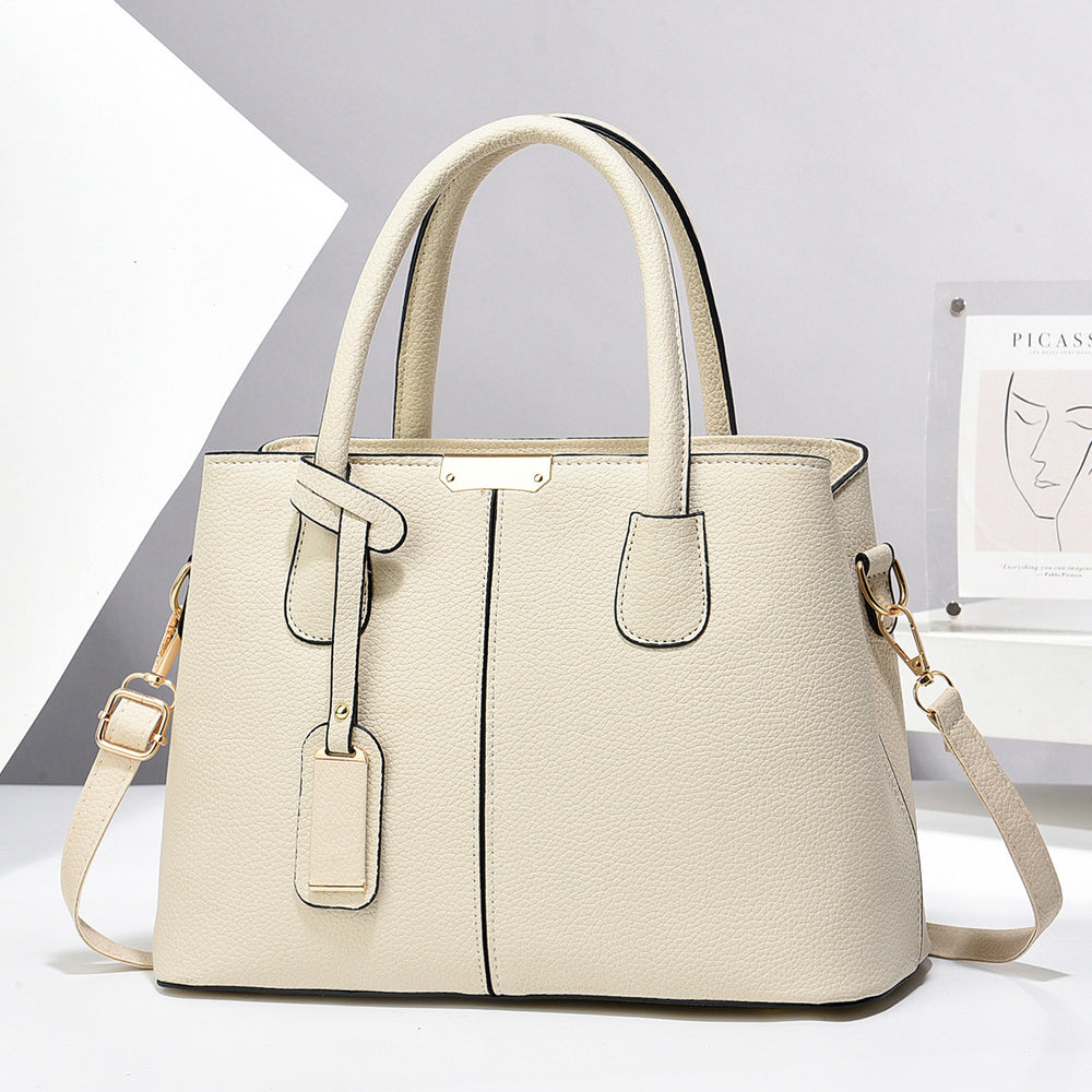 Structured vegan leather tote bag