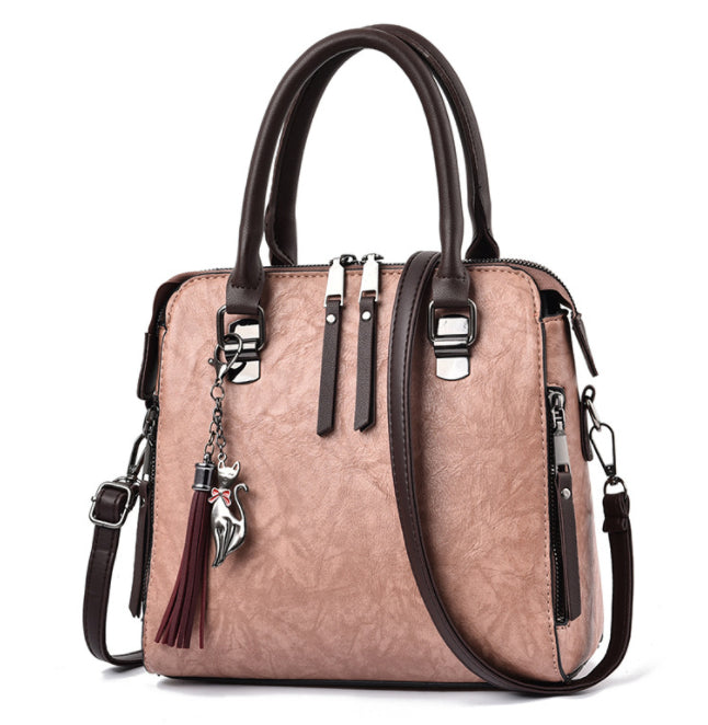 Quinn | Vintage Top Handle Purse with Tassel and Shoulder Strap
