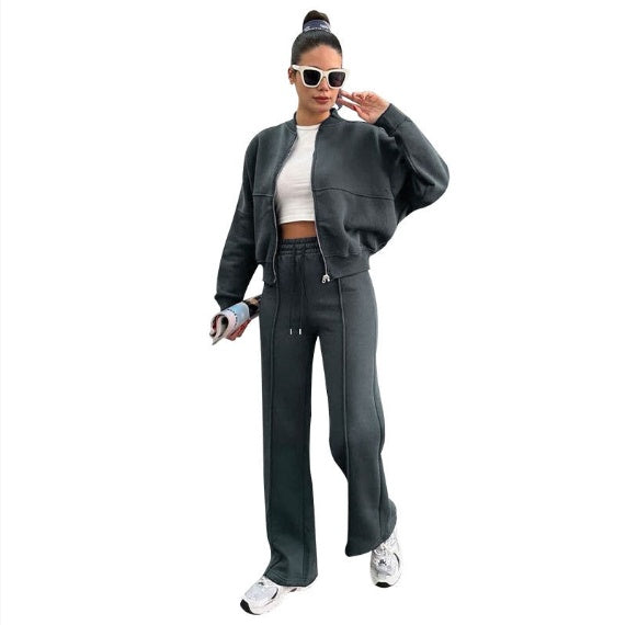 Brooke | Zip-Up Jacket and Wide-Leg Pants Set for Women