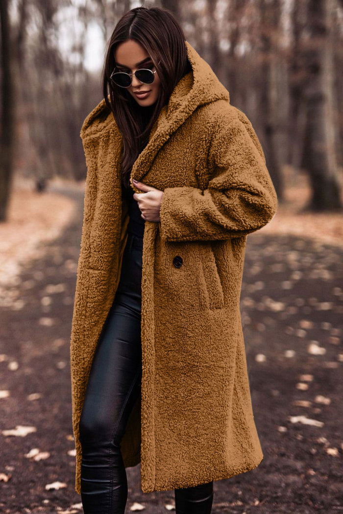 Peyton | Extra Long Hooded Teddy Coat in Soft Plush