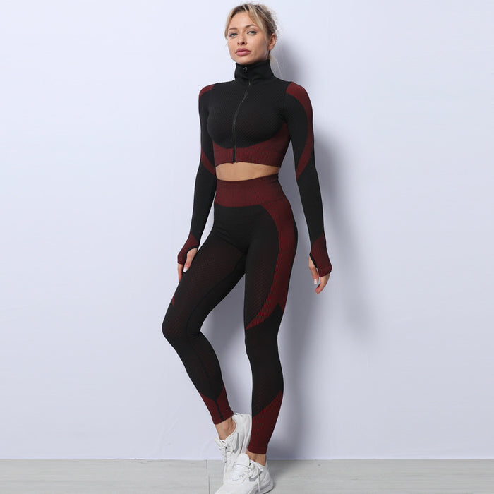 Kinsley | Seamless 3-Piece Gym Set with Jacket, Bra and Leggings